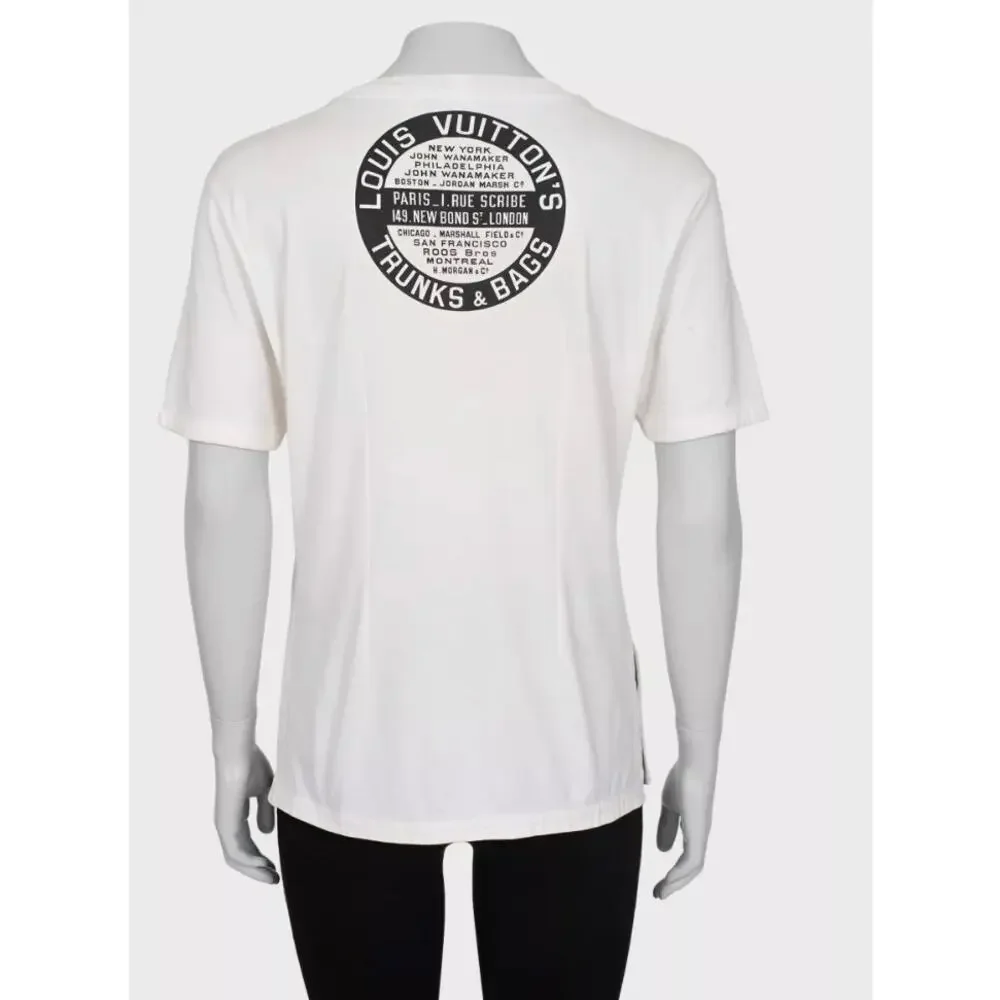 Louis Vuitton White Printed T-Shirt - Size L